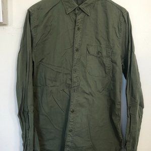 Bonobos Washed Button Down in Khaki Green M S Slim